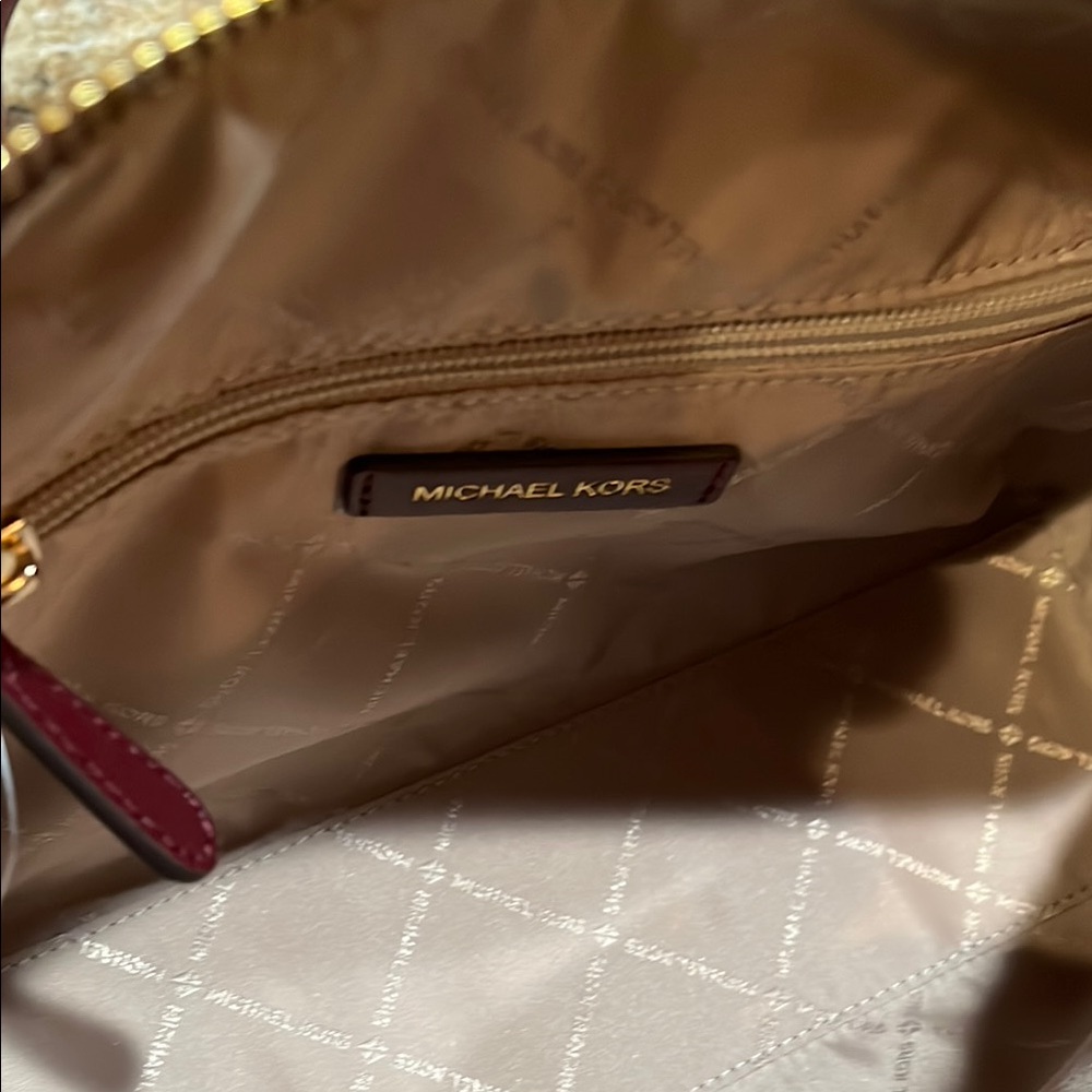 MICHAEL KORS NWT JST TRAVEL MEDIUM SATCHEL SHOULDER CROSSBODY BAG MK OXBLOOD - Picture 8 of 8